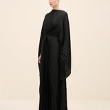 Radial Pleated Draped Maxi Dress