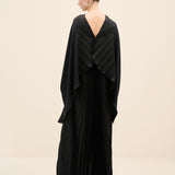 Radial Pleated Draped Maxi Dress