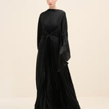 Radial Pleated Draped Maxi Dress