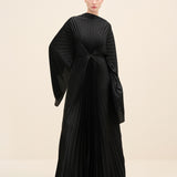 Radial Pleated Draped Maxi Dress