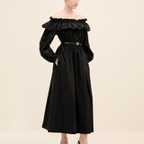 Taffetta Off Shoulder Dress