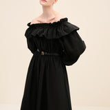 Taffetta Off Shoulder Dress