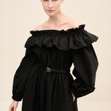 Taffetta Off Shoulder Dress