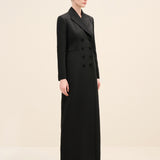 Double-Breasted Long Blazer