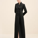 Double-Breasted Long Blazer