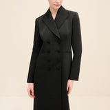 Double-Breasted Long Blazer
