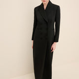 Double-Breasted Long Blazer