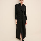 Double-Breasted Long Blazer