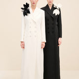 Double-Breasted Long Blazer