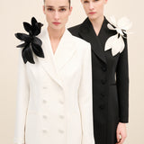 Double-Breasted Long Blazer
