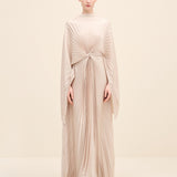 Radial Pleated Draped Maxi Dress