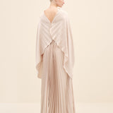 Radial Pleated Draped Maxi Dress