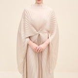 Radial Pleated Draped Maxi Dress