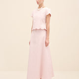 Scalloped-Hem Jacquard Maxi Skirt