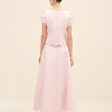 Scalloped-Hem Jacquard Maxi Skirt