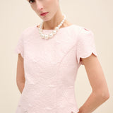 Scalloped-Hem Jacquard Top