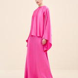 فستان ماكسي بغطاء حريري فضفاض