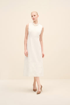 Floral Appliqué Midi Dress