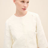 Floral Appliqué Cropped Jacket