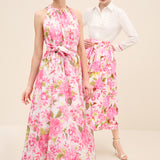 فستان ميدي من بطبعات زهور