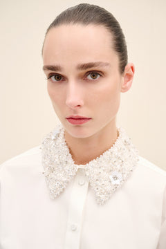Embellished Collar Cotton Shirt