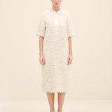 Textured Tweed Midi Dress