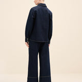 Embroidered Dark Denim Shirt