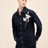 Embroidered Dark Denim Shirt