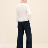 Pleated Waist Cotton Blouse