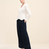 Pleated Waist Cotton Blouse
