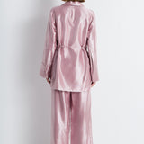 Nean Metallic Pink Longline Shirt Light Pink