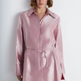 Nean Metallic Pink Longline Shirt Light Pink