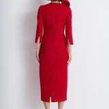Nean Calla Flower Draped Detailed Dress Red