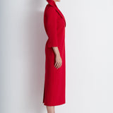 Nean Calla Flower Draped Detailed Dress Red