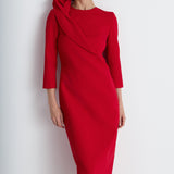Nean Calla Flower Draped Detailed Dress Red