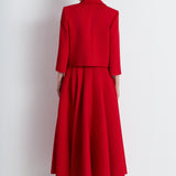 Nean Draped Lapel Tailored Jacket Red