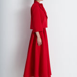 Nean Draped Lapel Tailored Jacket Red