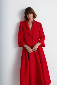 Nean Draped Lapel Tailored Jacket Red