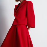Nean Draped Lapel Tailored Jacket Red