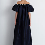 Nean Pearl-Embellished Maxi Dress Navy