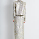 Nean Metallic Jacquard Tailored Blazer
 Silver