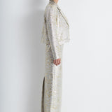 Nean Metallic Jacquard Tailored Blazer
 Silver