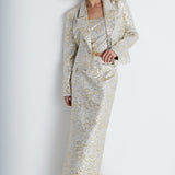 Nean Metallic Jacquard Tailored Blazer
 Silver
