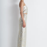 Nean Metallic Jacquard Maxi Skirt
 Silver