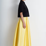 Nean Pleated Satin Maxi Skirt Yellow