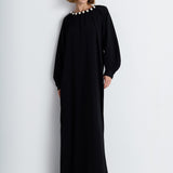 Nean Pearl-Embellished Maxi Dress Black