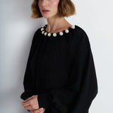 Nean Pearl-Embellished Maxi Dress Black