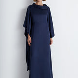 Nean Draped Kaftan Gown Navy