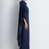 Nean Draped Kaftan Gown Navy