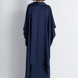 Nean Draped Kaftan Gown Navy